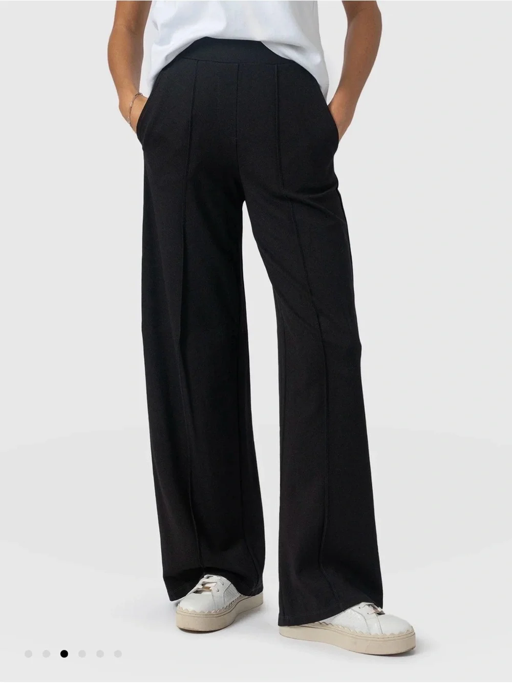 Saint + Sofia The Keller Wide Leg Pant in Black NWT - Picture 4 of 7